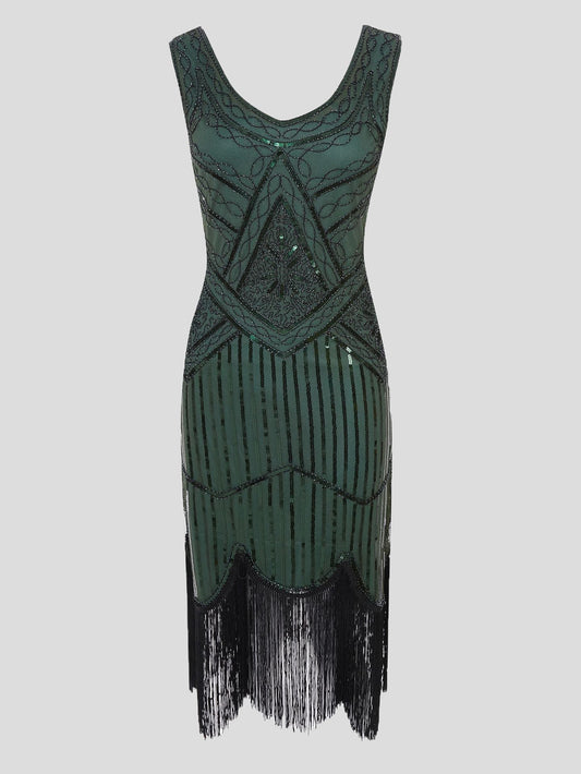 Women's Dresses Vintage Sequin Beaded Fringe Dress - Maxi Dresses - Instastyled | Online Fashion Free Shipping Clothing, Dresses, Tops, Shoes - 04/01/2022 - color-beige - color-black