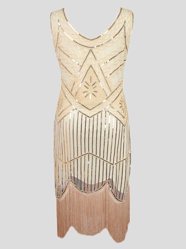 Women's Dresses Vintage Sequin Beaded Fringe Dress - Maxi Dresses - Instastyled | Online Fashion Free Shipping Clothing, Dresses, Tops, Shoes - 04/01/2022 - color-beige - color-black