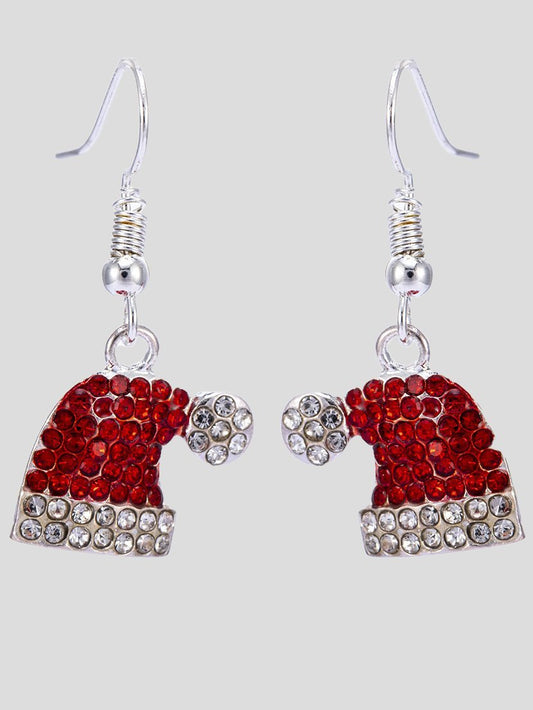 Women's Earrings Diamond Christmas Hat Cute Earrings - Earrings - INS | Online Fashion Free Shipping Clothing, Dresses, Tops, Shoes - 16/11/2021 - Accs & Jewelry - color-red