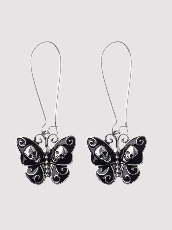 Women's Earrings Halloween Funny Butterfly Skull Earrings - Earrings - INS | Online Fashion Free Shipping Clothing, Dresses, Tops, Shoes - 07/09/2021 - Accs & Jewelry - color-black_gold