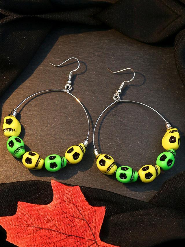 Women's Earrings Halloween Skull Exaggerated Demon Eye Thriller Big Circle Earrings - Earrings - INS | Online Fashion Free Shipping Clothing, Dresses, Tops, Shoes - 07/09/2021 - Accs & Jewelry - color-black