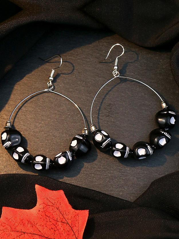 Women's Earrings Halloween Skull Exaggerated Demon Eye Thriller Big Circle Earrings - Earrings - INS | Online Fashion Free Shipping Clothing, Dresses, Tops, Shoes - 07/09/2021 - Accs & Jewelry - color-black