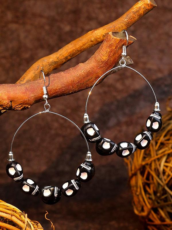 Women's Earrings Halloween Skull Exaggerated Demon Eye Thriller Big Circle Earrings - Earrings - INS | Online Fashion Free Shipping Clothing, Dresses, Tops, Shoes - 07/09/2021 - Accs & Jewelry - color-black