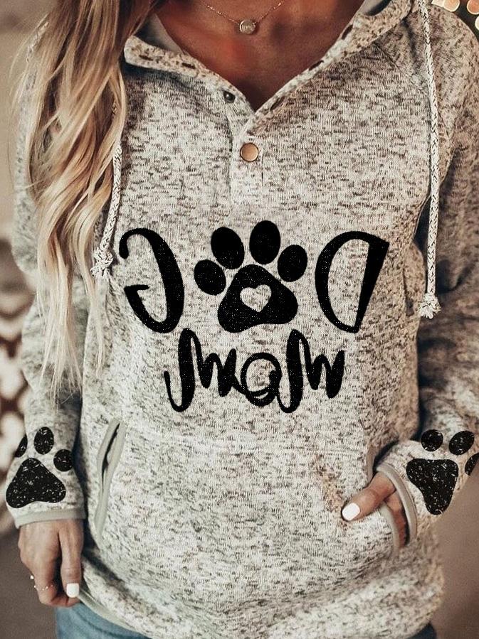 Women's Hoodies Animal Paw Print Pullover Button Hoodie - Hoodies - INS | Online Fashion Free Shipping Clothing, Dresses, Tops, Shoes - 19/08/2021 - 20-30 - Category_Hoodies