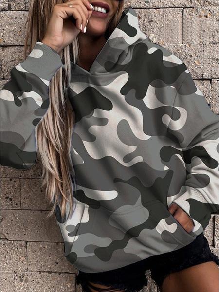 Women's Hoodies Camouflage Print Pocket Casual Hoodie - Hoodies - INS | Online Fashion Free Shipping Clothing, Dresses, Tops, Shoes - 20-30 - 24/08/2021 - Category_Hoodies
