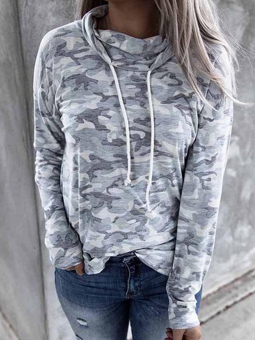 Women's Hoodies Casual Camouflage Print Long Sleeve Hoodie - Hoodies - Instastyled | Online Fashion Free Shipping Clothing, Dresses, Tops, Shoes - 13/12/2021 - 20-30 - color-brown