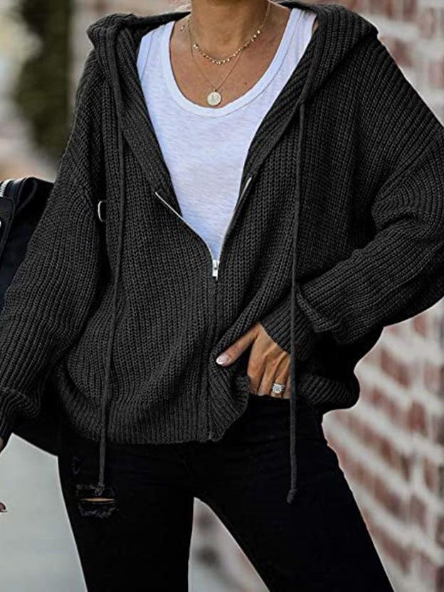 Women's Hoodies Casual Drawstring Zipper Sweater Cardigan Hoodie - Hoodies - INS | Online Fashion Free Shipping Clothing, Dresses, Tops, Shoes - 18/09/2021 - 30-40 - Category_Hoodies