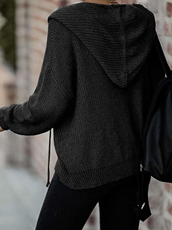 Women's Hoodies Casual Drawstring Zipper Sweater Cardigan Hoodie - Hoodies - INS | Online Fashion Free Shipping Clothing, Dresses, Tops, Shoes - 18/09/2021 - 30-40 - Category_Hoodies