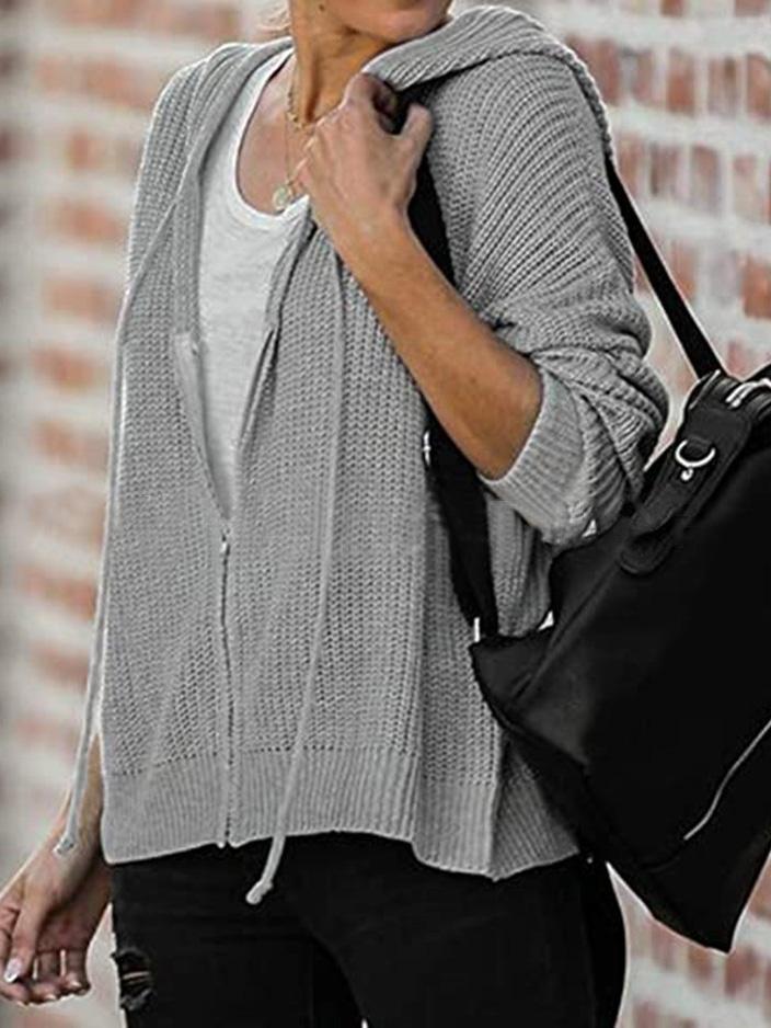 Women's Hoodies Casual Drawstring Zipper Sweater Cardigan Hoodie - Hoodies - INS | Online Fashion Free Shipping Clothing, Dresses, Tops, Shoes - 18/09/2021 - 30-40 - Category_Hoodies