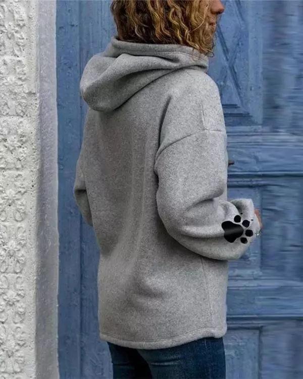 Women's Hoodies Cat Paw Print Long Sleeve Pullover Hoodie - Hoodies - INS | Online Fashion Free Shipping Clothing, Dresses, Tops, Shoes - 10-20 - 21/08/2021 - Category_Hoodies