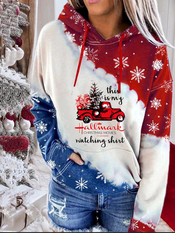 Women's Hoodies Christmas Print Pocket Drawstring Casual Hoodie - Hoodies - INS | Online Fashion Free Shipping Clothing, Dresses, Tops, Shoes - 01/12/2021 - 20-30 - color-black