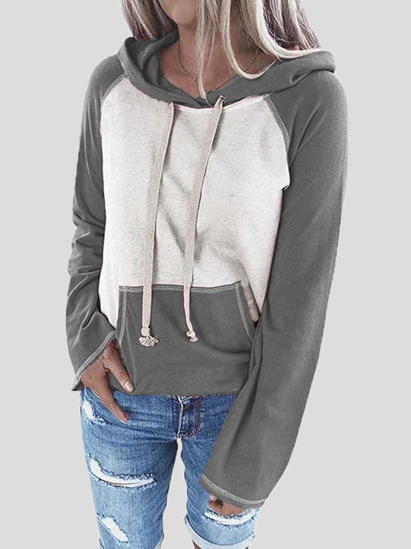 Women's Hoodies Color Block Pullover Pocket Long Sleeve Hoodie - Hoodies - INS | Online Fashion Free Shipping Clothing, Dresses, Tops, Shoes - 20-30 - 23/11/2021 - color-army_green