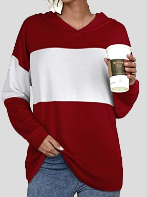 Women's Hoodies Contrasting Long Sleeve Casual Hoodie - Hoodies - INS | Online Fashion Free Shipping Clothing, Dresses, Tops, Shoes - 06/11/2021 - 20-30 - color-black