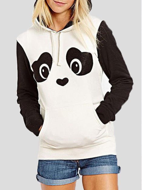 Women's Hoodies Cute Panda Print Fleece Long Sleeve Hoodie - Hoodies - Instastyled | Online Fashion Free Shipping Clothing, Dresses, Tops, Shoes - 20-30 - 23/12/2021 - color-white