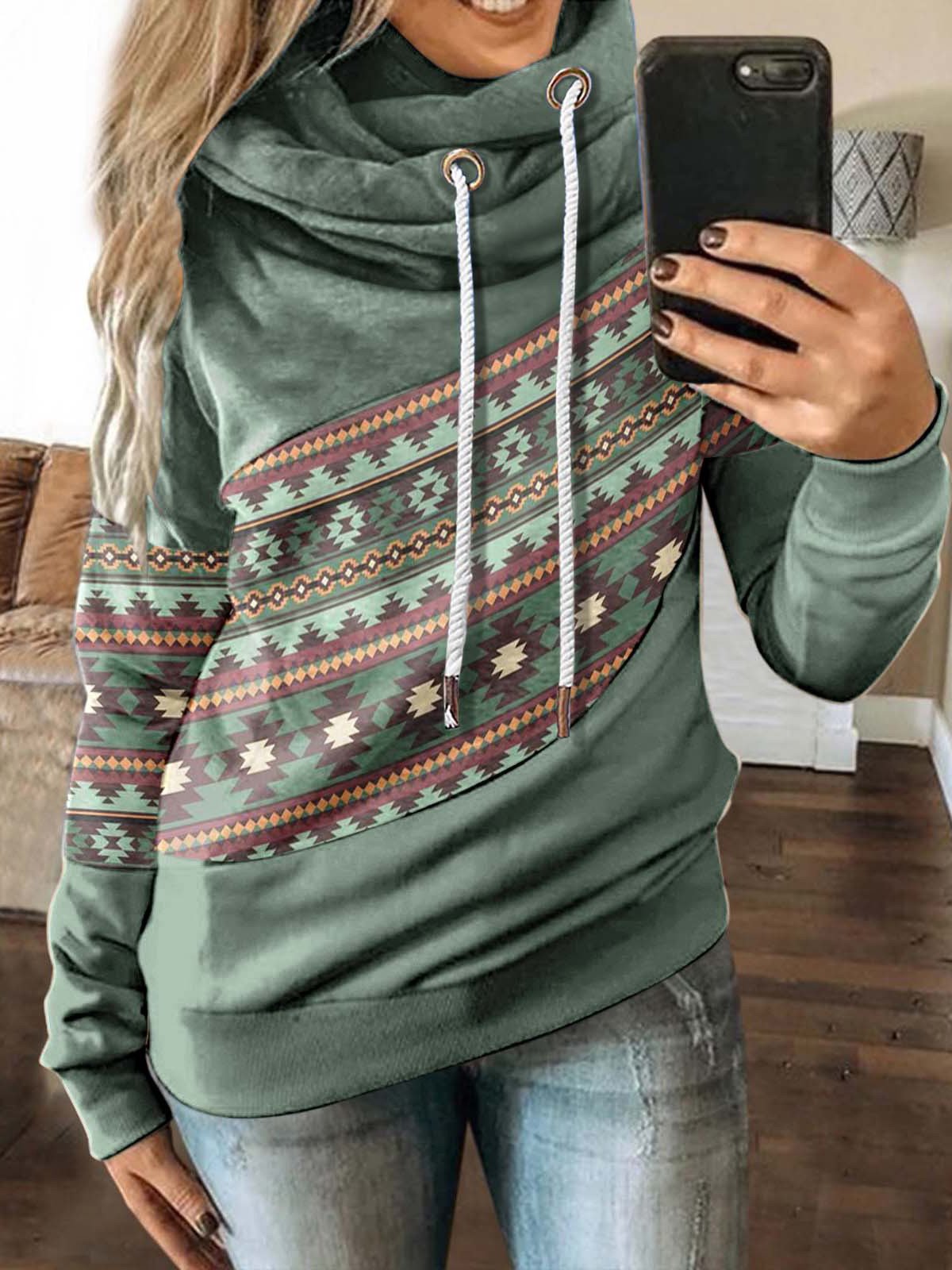 Women's Hoodies Graphic Print Drawstring Long Sleeve Hoodie - Hoodies - Instastyled | Online Fashion Free Shipping Clothing, Dresses, Tops, Shoes - 06/12/2021 - 20-30 - color-army_green