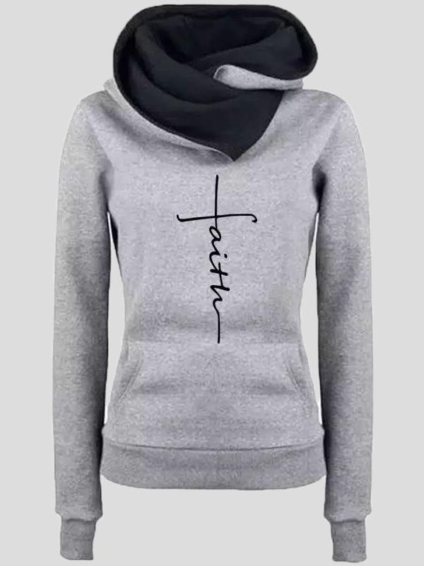 Women's Hoodies Lapel Pattern Printed Pockets Long Sleeve Hoody - Hoodies - Instastyled | Online Fashion Free Shipping Clothing, Dresses, Tops, Shoes - 13/12/2021 - 20-30 - color-black
