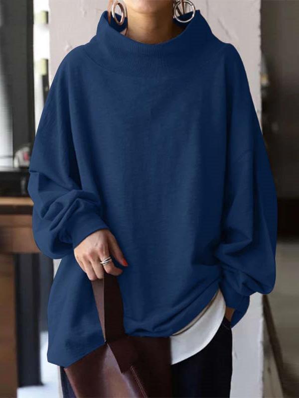 Women's Hoodies Loose High Neck Pullover Long Sleeve Hoodie - Hoodies - INS | Online Fashion Free Shipping Clothing, Dresses, Tops, Shoes - 18/11/2021 - 30-40 - color-black