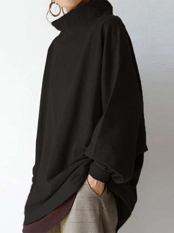 Women's Hoodies Loose High Neck Pullover Long Sleeve Hoodie - Hoodies - INS | Online Fashion Free Shipping Clothing, Dresses, Tops, Shoes - 18/11/2021 - 30-40 - color-black