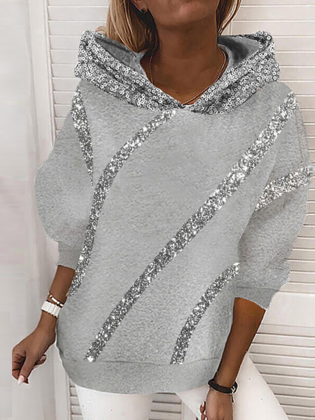 Women's Hoodies Loose Sequined Long Sleeve Hoodie - Hoodies - INS | Online Fashion Free Shipping Clothing, Dresses, Tops, Shoes - 20-30 - 21/08/2021 - Category_Hoodies
