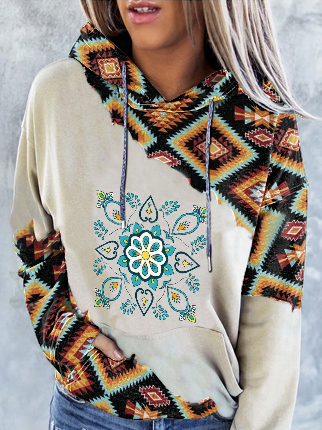 Women's Hoodies Printed Pocket Drawstring Long Sleeve Hoodie - Hoodies - INS | Online Fashion Free Shipping Clothing, Dresses, Tops, Shoes - 11/11/2021 - 20-30 - color-black