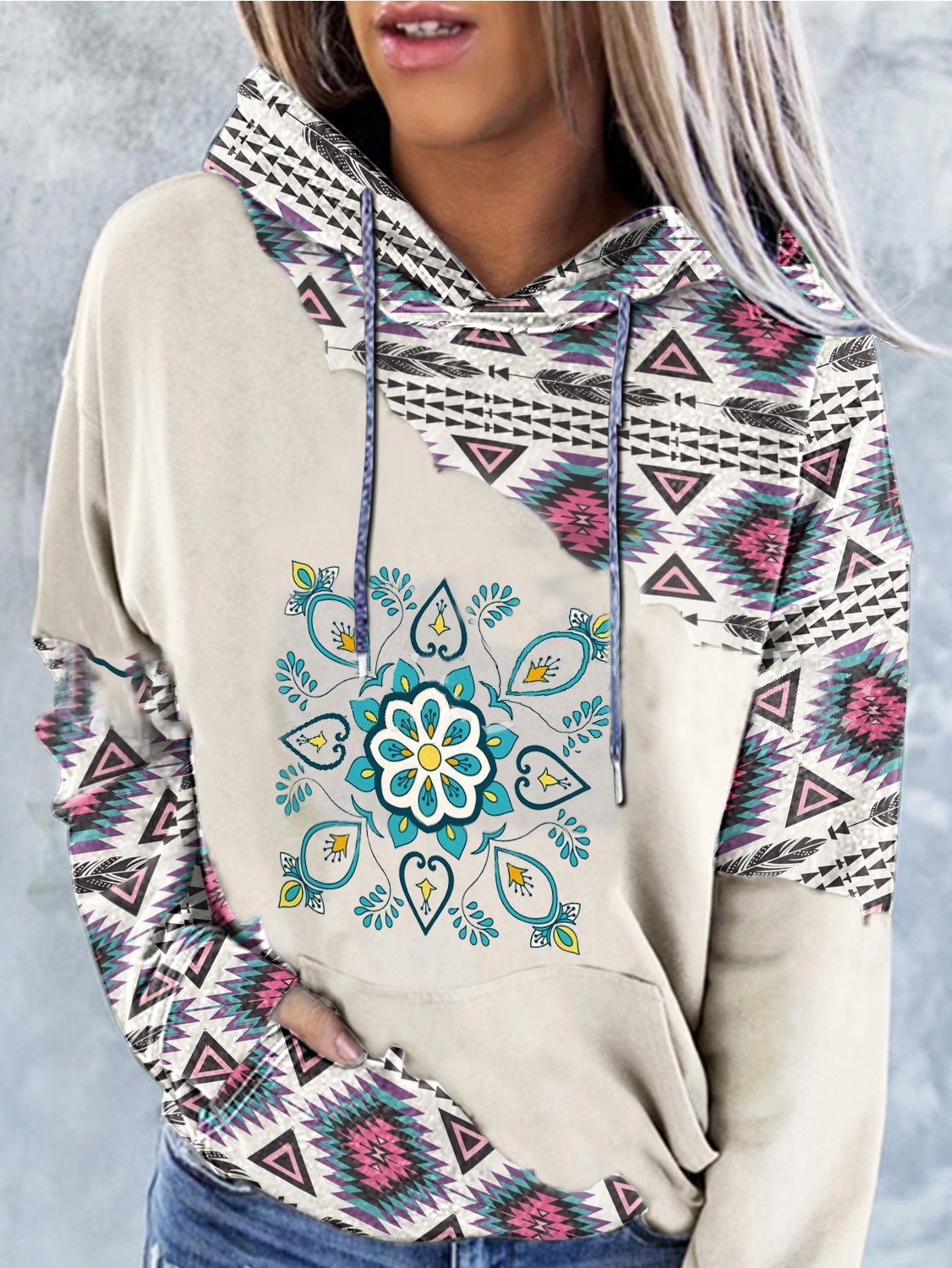 Women's Hoodies Printed Pocket Drawstring Long Sleeve Hoodie - Hoodies - INS | Online Fashion Free Shipping Clothing, Dresses, Tops, Shoes - 11/11/2021 - 20-30 - color-black