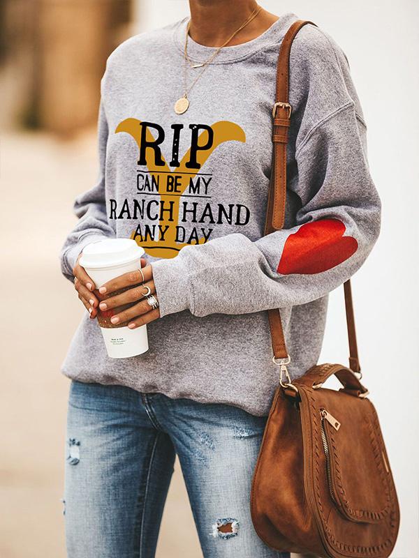 Women's Hoodies Round Neck Pullover Letter Print Long Sleeve Hoodies - Hoodies - INS | Online Fashion Free Shipping Clothing, Dresses, Tops, Shoes - 01/12/2021 - 20-30 - color-gray