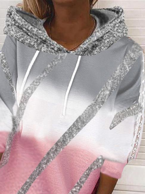 Women's Hoodies Sequin Print Drawstring Long Sleeve Hoody - Hoodies - INS | Online Fashion Free Shipping Clothing, Dresses, Tops, Shoes - 01/12/2021 - 20-30 - color-multi
