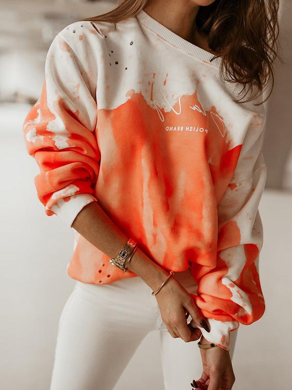 Women's Hoodies Tie-Dye Printed Long Sleeve Round Neck Hoodies - Hoodies - INS | Online Fashion Free Shipping Clothing, Dresses, Tops, Shoes - 11/08/2021 - 20-30 - Category_Hoodies