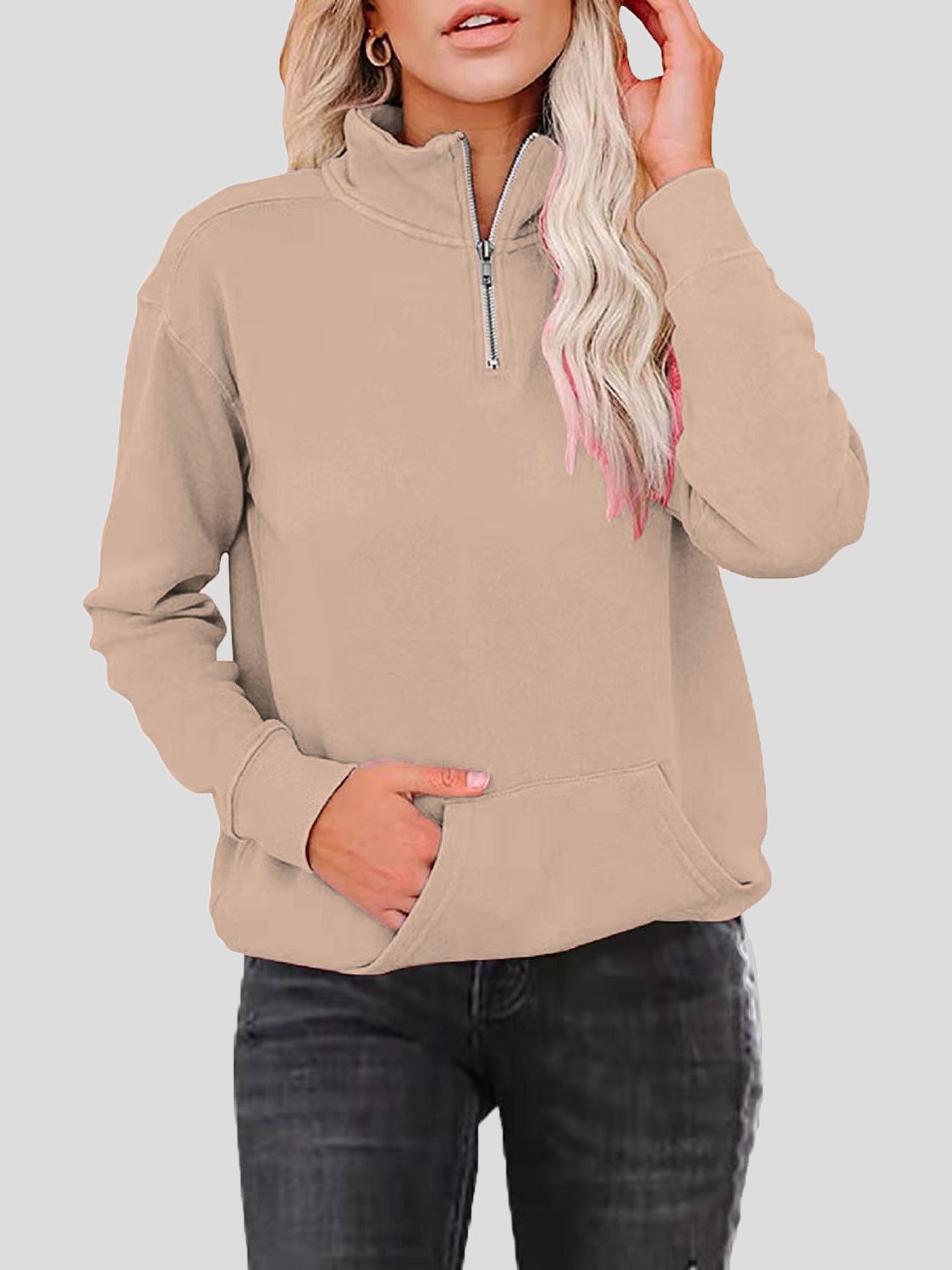 Women's Hoodies Zipper Stand Collar Pocket Long Sleeve Hoodies - Hoodies - Instastyled | Online Fashion Free Shipping Clothing, Dresses, Tops, Shoes - 04/01/2022 - 20-30 - color-black