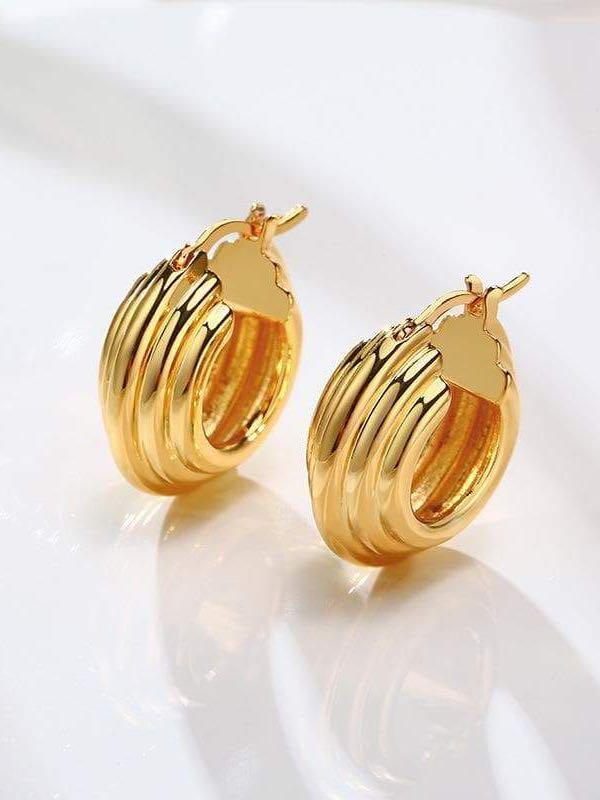 Women's hoop gold earrings - INS | Online Fashion Free Shipping Clothing, Dresses, Tops, Shoes