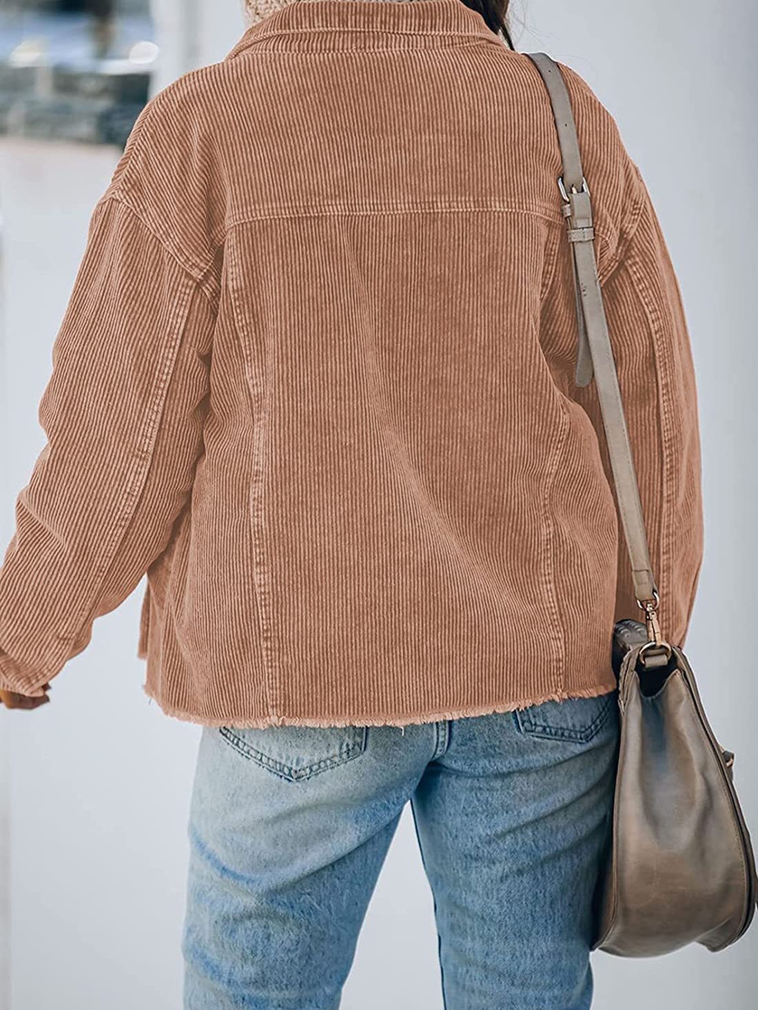 Women's Jackets Corduroy Button Loose Long Sleeve Jacket - Coats & Jackets - INS | Online Fashion Free Shipping Clothing, Dresses, Tops, Shoes - 19/10/2021 - 20-30 - Coats & Jackets