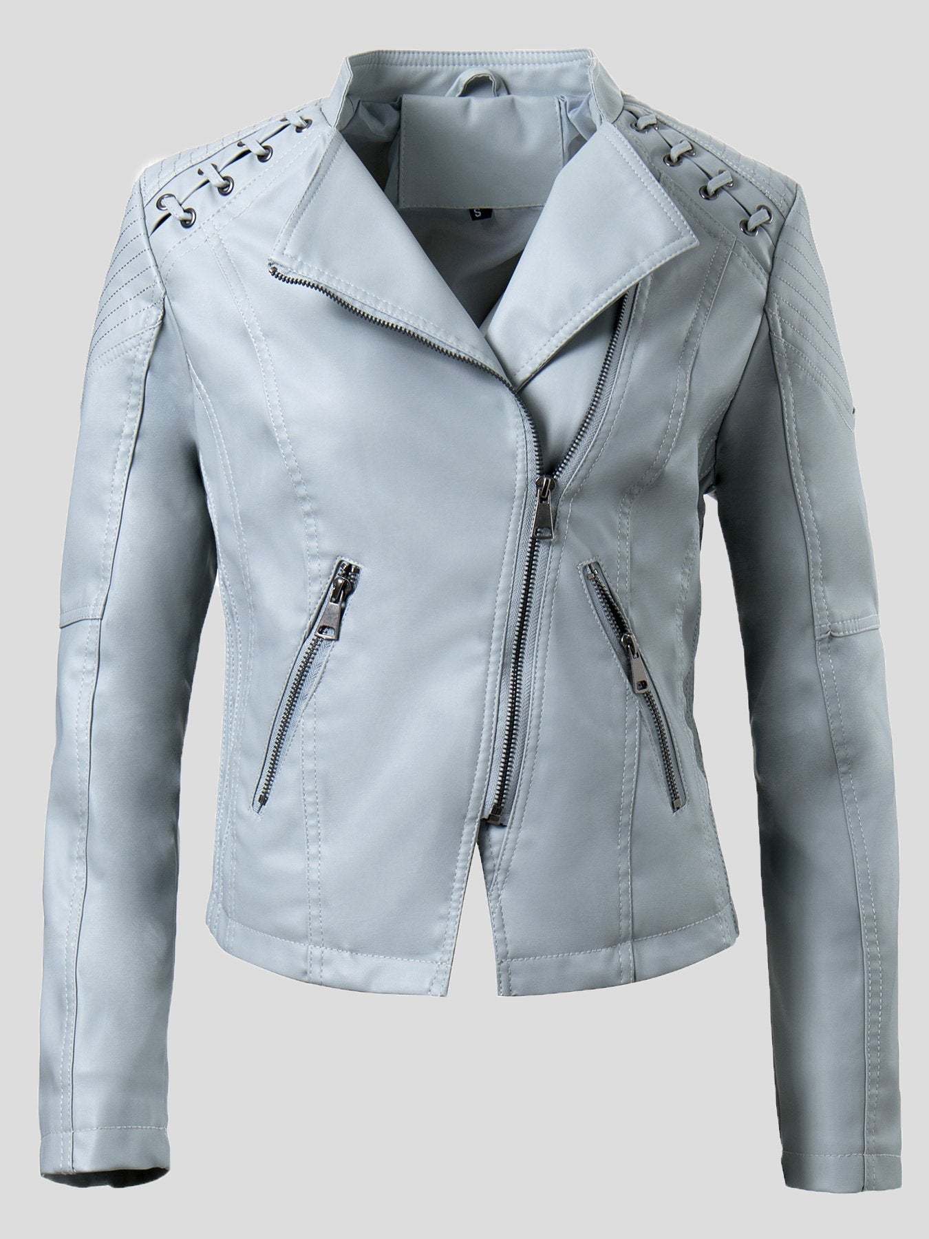 Women's Jackets Fashion Lapel Zip Leather Jacket - Coats & Jackets - INS | Online Fashion Free Shipping Clothing, Dresses, Tops, Shoes - 26/08/2021 - Coats & Jackets - color-beige