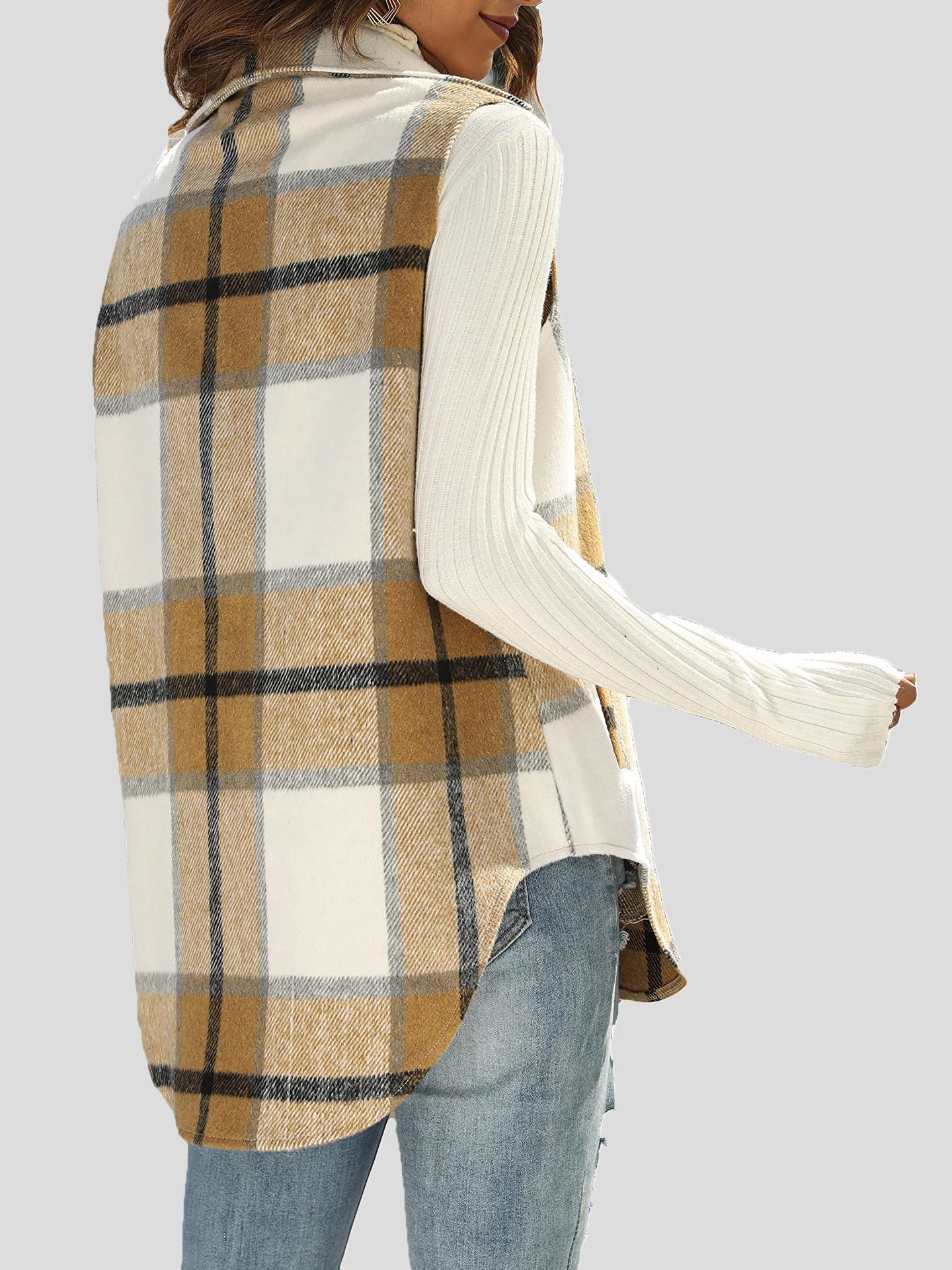 Women's Jackets Flannel Plaid Vintage Pocket Sleeveless Tank Jacket - Jackets - Instastyled | Online Fashion Free Shipping Clothing, Dresses, Tops, Shoes - 20/01/2022 - 40-50 - Coats & Jackets