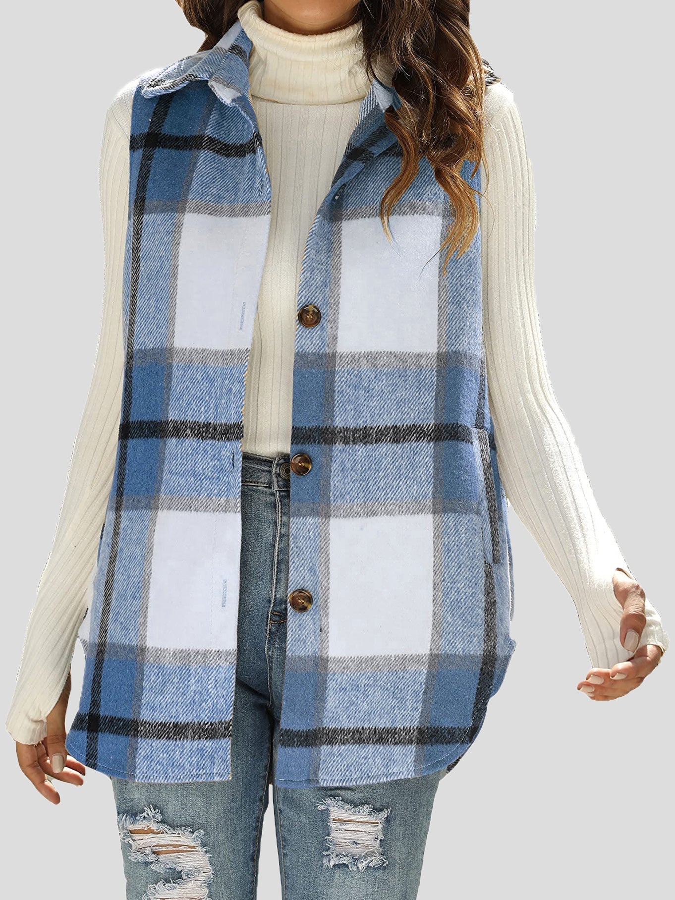 Women's Jackets Flannel Plaid Vintage Pocket Sleeveless Tank Jacket - Jackets - Instastyled | Online Fashion Free Shipping Clothing, Dresses, Tops, Shoes - 20/01/2022 - 40-50 - Coats & Jackets