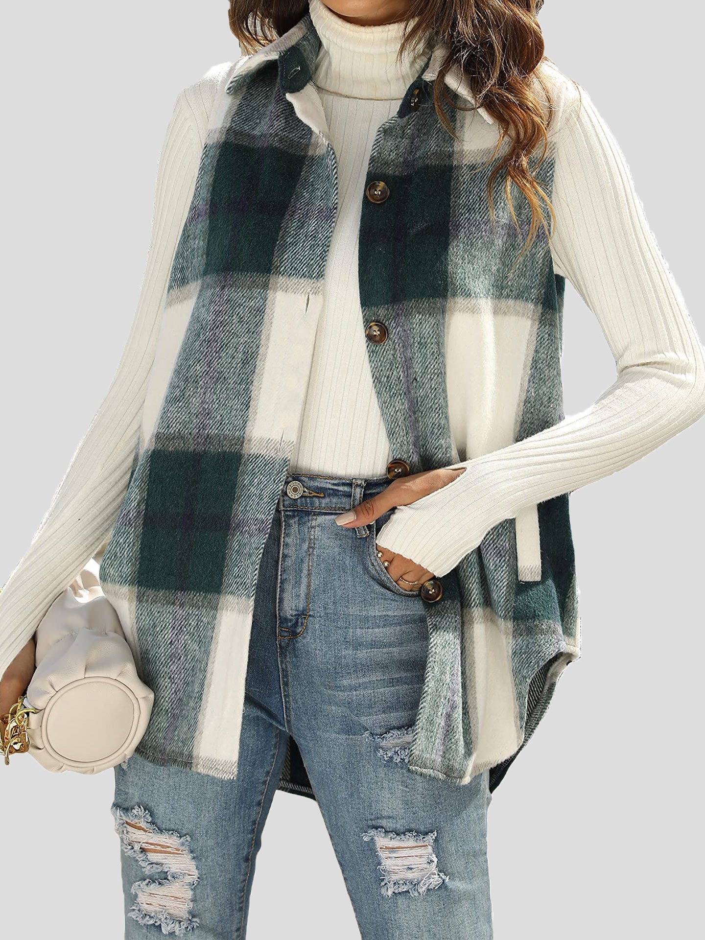 Women's Jackets Flannel Plaid Vintage Pocket Sleeveless Tank Jacket - Jackets - Instastyled | Online Fashion Free Shipping Clothing, Dresses, Tops, Shoes - 20/01/2022 - 40-50 - Coats & Jackets