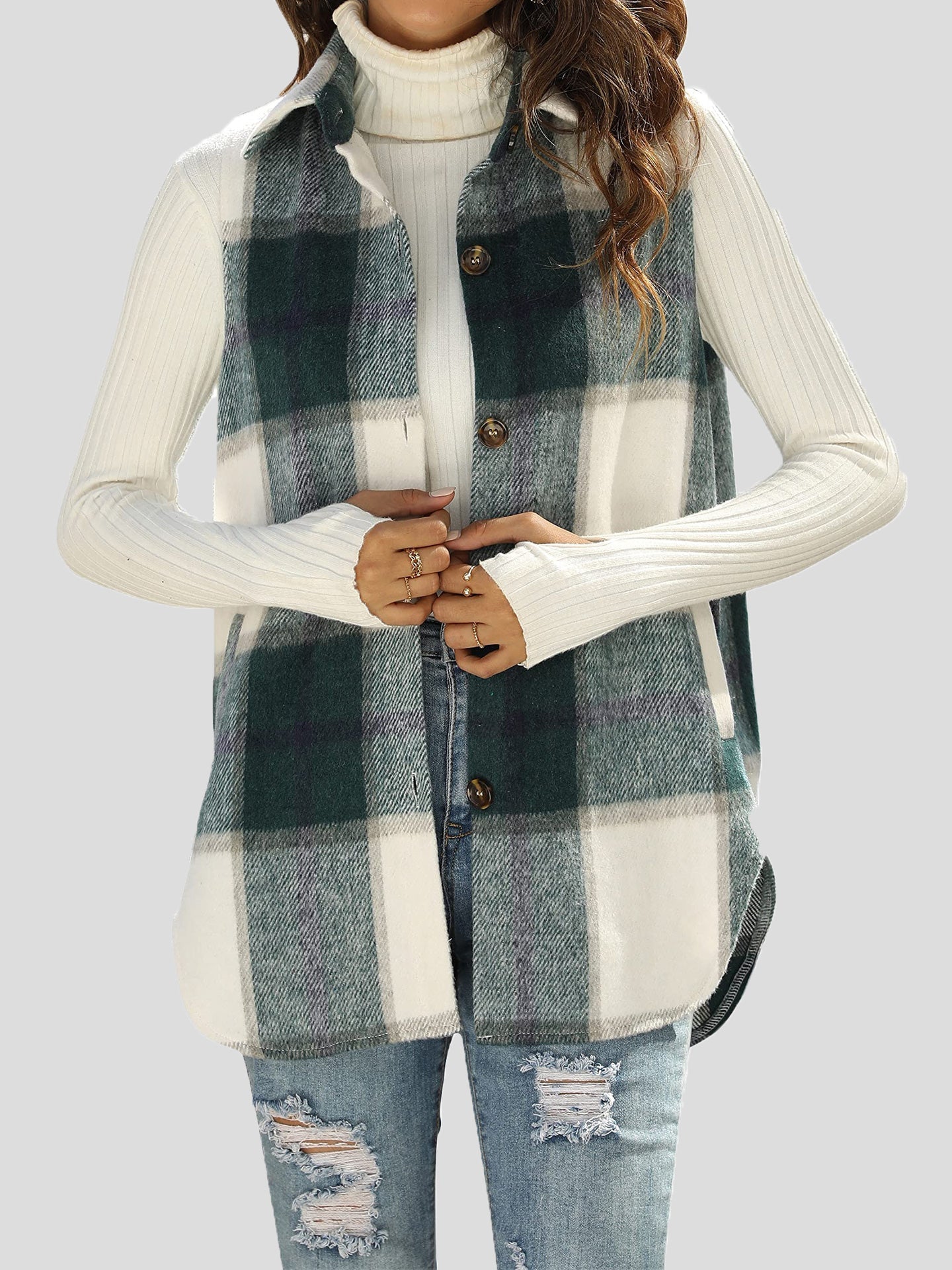Women's Jackets Flannel Plaid Vintage Pocket Sleeveless Tank Jacket - Jackets - Instastyled | Online Fashion Free Shipping Clothing, Dresses, Tops, Shoes - 20/01/2022 - 40-50 - Coats & Jackets