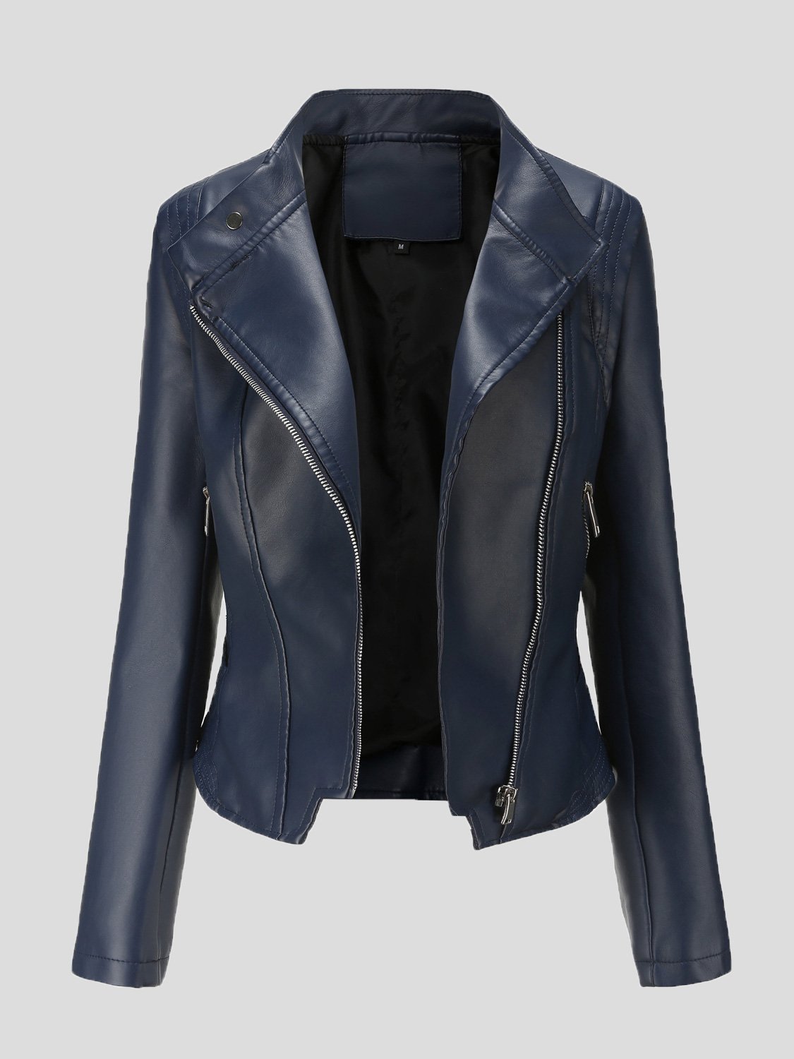 Women's Jackets Lapel Slim Long Sleeve Short PU Leather Jacket - Coats & Jackets - INS | Online Fashion Free Shipping Clothing, Dresses, Tops, Shoes - 29/11/2021 - Coats & Jackets - color-beige