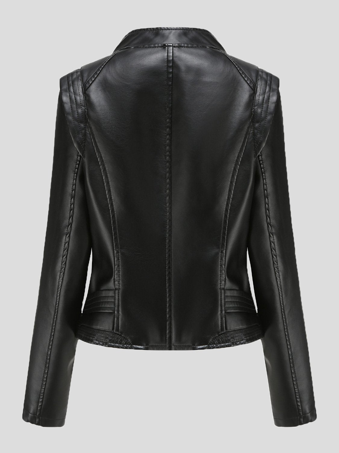 Women's Jackets Lapel Slim Long Sleeve Short PU Leather Jacket - Coats & Jackets - INS | Online Fashion Free Shipping Clothing, Dresses, Tops, Shoes - 29/11/2021 - Coats & Jackets - color-beige