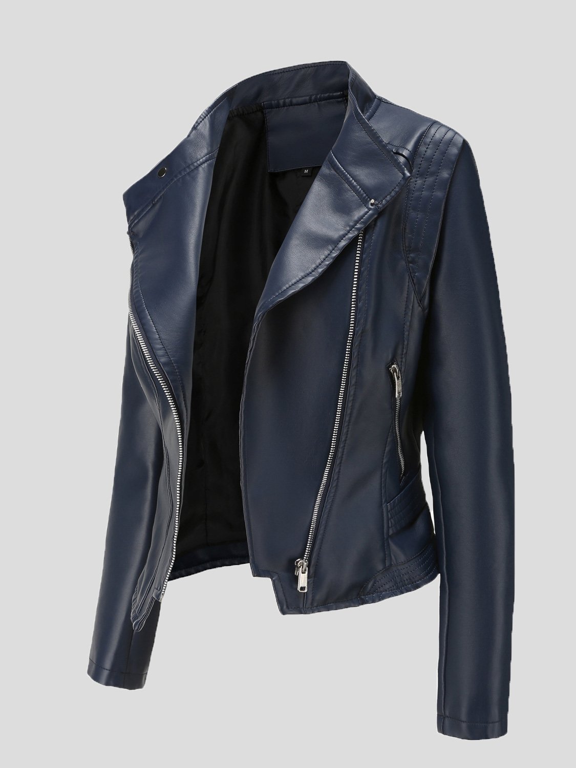 Women's Jackets Lapel Slim Long Sleeve Short PU Leather Jacket - Coats & Jackets - INS | Online Fashion Free Shipping Clothing, Dresses, Tops, Shoes - 29/11/2021 - Coats & Jackets - color-beige