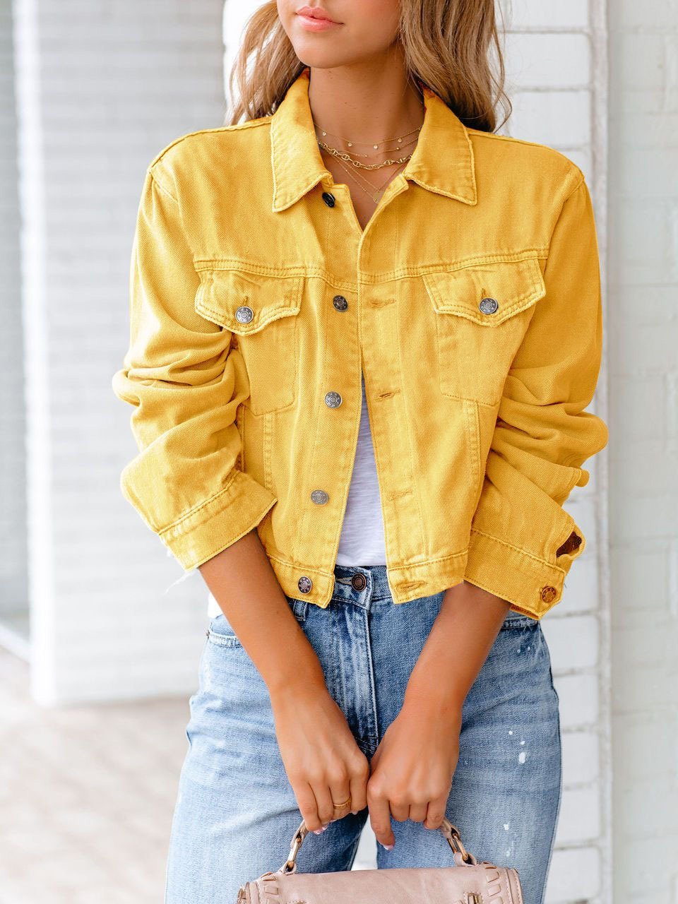 Women's Jackets Pocket Long Sleeve Denim Jacket - Coats & Jackets - INS | Online Fashion Free Shipping Clothing, Dresses, Tops, Shoes - 12/08/2021 - 30-40 - Coats & Jackets