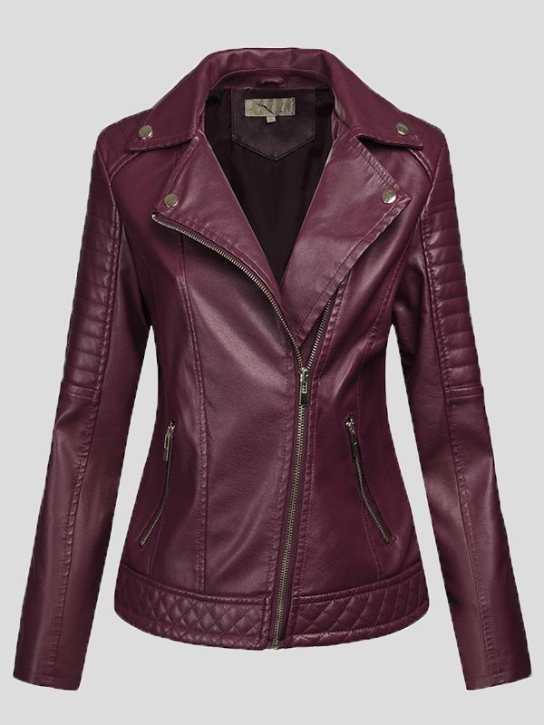 Women's Jackets Pu Temperament Lapel Zipper Short Jacket - Coats & Jackets - INS | Online Fashion Free Shipping Clothing, Dresses, Tops, Shoes - 27/08/2021 - Coats & Jackets - color-black