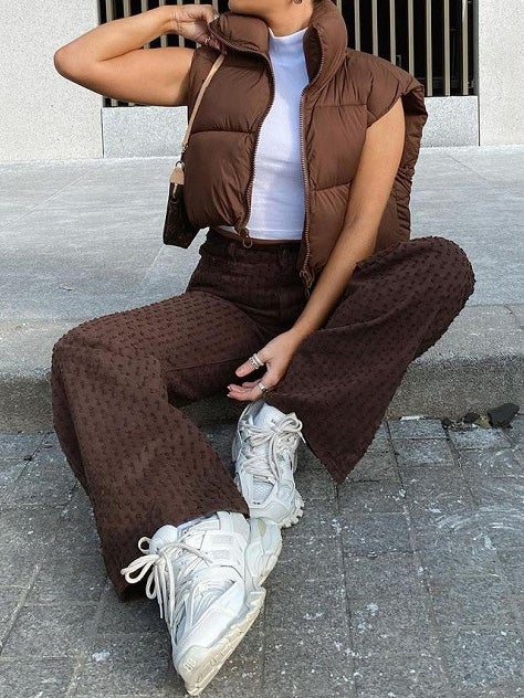 Women's Jackets Retro Simple Stand-Collar Down Cotton Vest - Coats & Jackets - Instastyled | Online Fashion Free Shipping Clothing, Dresses, Tops, Shoes - 31/12/2021 - Coats & Jackets - color-black