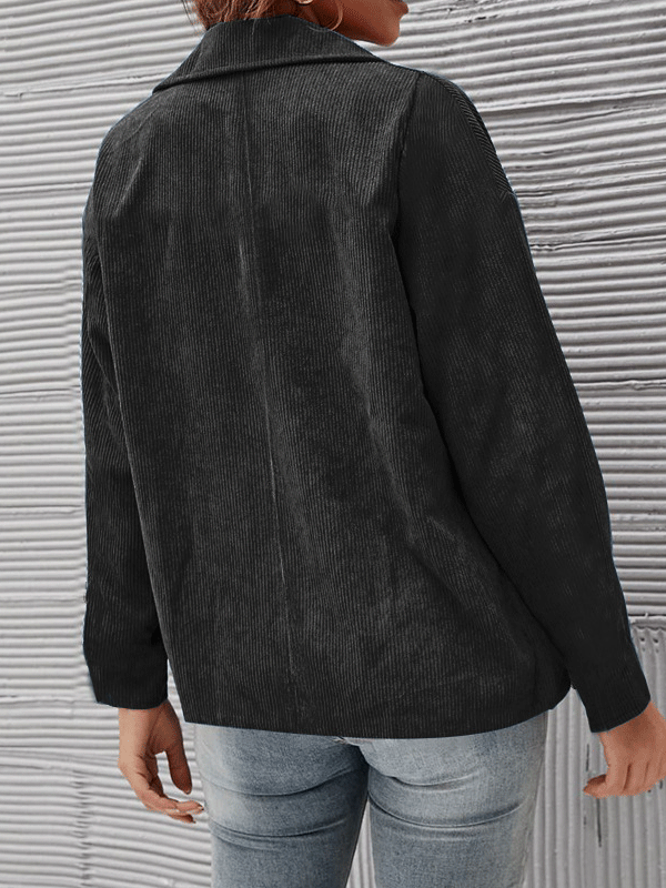 Women's Jackets Solid Corduroy Lapel Button Long Sleeve Jacket - Coats & Jackets - INS | Online Fashion Free Shipping Clothing, Dresses, Tops, Shoes - 20-30 - 23/10/2021 - Coats & Jackets