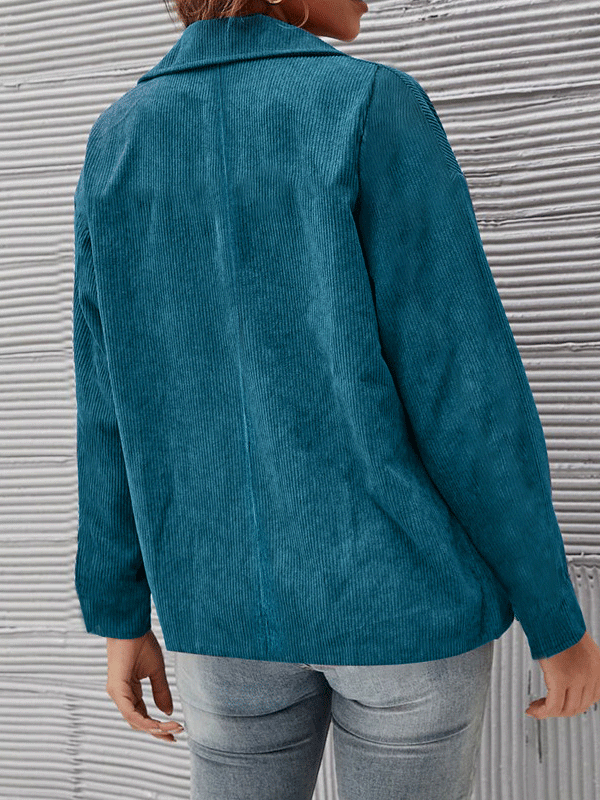 Women's Jackets Solid Corduroy Lapel Button Long Sleeve Jacket - Coats & Jackets - INS | Online Fashion Free Shipping Clothing, Dresses, Tops, Shoes - 20-30 - 23/10/2021 - Coats & Jackets