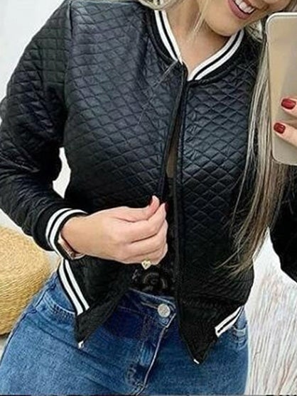Women's Jackets Zipper Baseball Uniform Long Sleeve Short Jacket - Coats & Jackets - Instastyled | Online Fashion Free Shipping Clothing, Dresses, Tops, Shoes - 18/01/2022 - 30-40 - Coats & Jackets