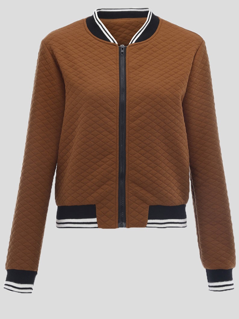 Women's Jackets Zipper Baseball Uniform Long Sleeve Short Jacket - Coats & Jackets - Instastyled | Online Fashion Free Shipping Clothing, Dresses, Tops, Shoes - 18/01/2022 - 30-40 - Coats & Jackets