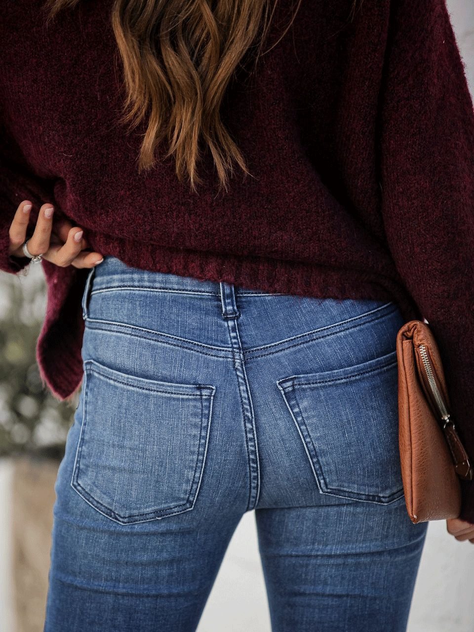 Women's Jeans Slim Pocket Temperament Micro Flared Jeans - Jeans - INS | Online Fashion Free Shipping Clothing, Dresses, Tops, Shoes - 03/09/2021 - 30-40 - Bottom