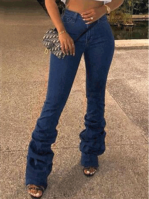 Women's Jeans Washed Pocket Slim Fit Jeans - Jeans - Instastyled | Online Fashion Free Shipping Clothing, Dresses, Tops, Shoes - 10/01/2022 - 40-50 - Bottoms