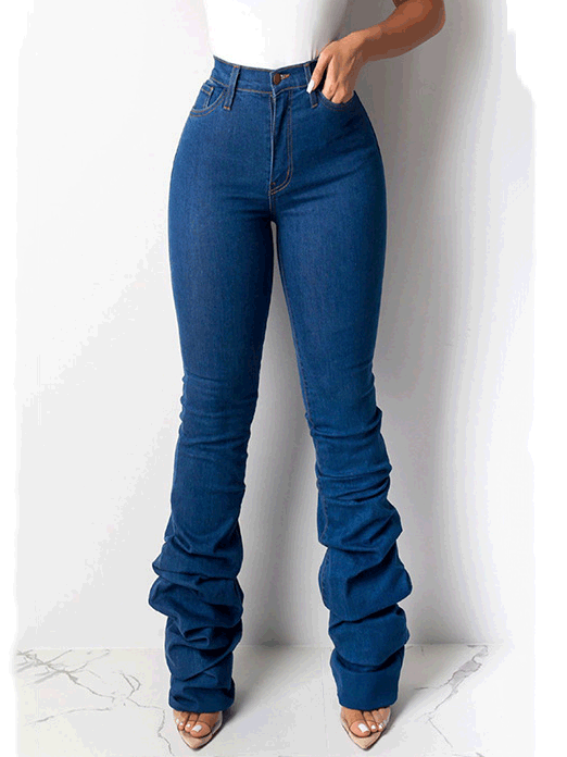 Women's Jeans Washed Pocket Slim Fit Jeans - Jeans - Instastyled | Online Fashion Free Shipping Clothing, Dresses, Tops, Shoes - 10/01/2022 - 40-50 - Bottoms