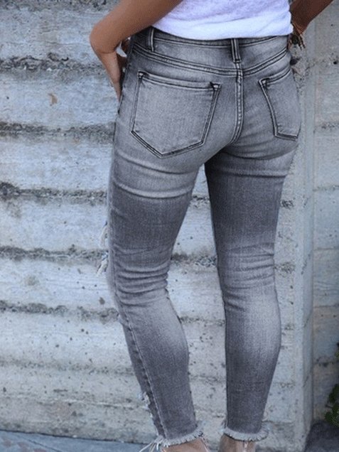 Women's Jeans Washed Ripped Slim-Fit Skinny Jeans - Jeans - INS | Online Fashion Free Shipping Clothing, Dresses, Tops, Shoes - 03/09/2021 - 20-30 - Bottom